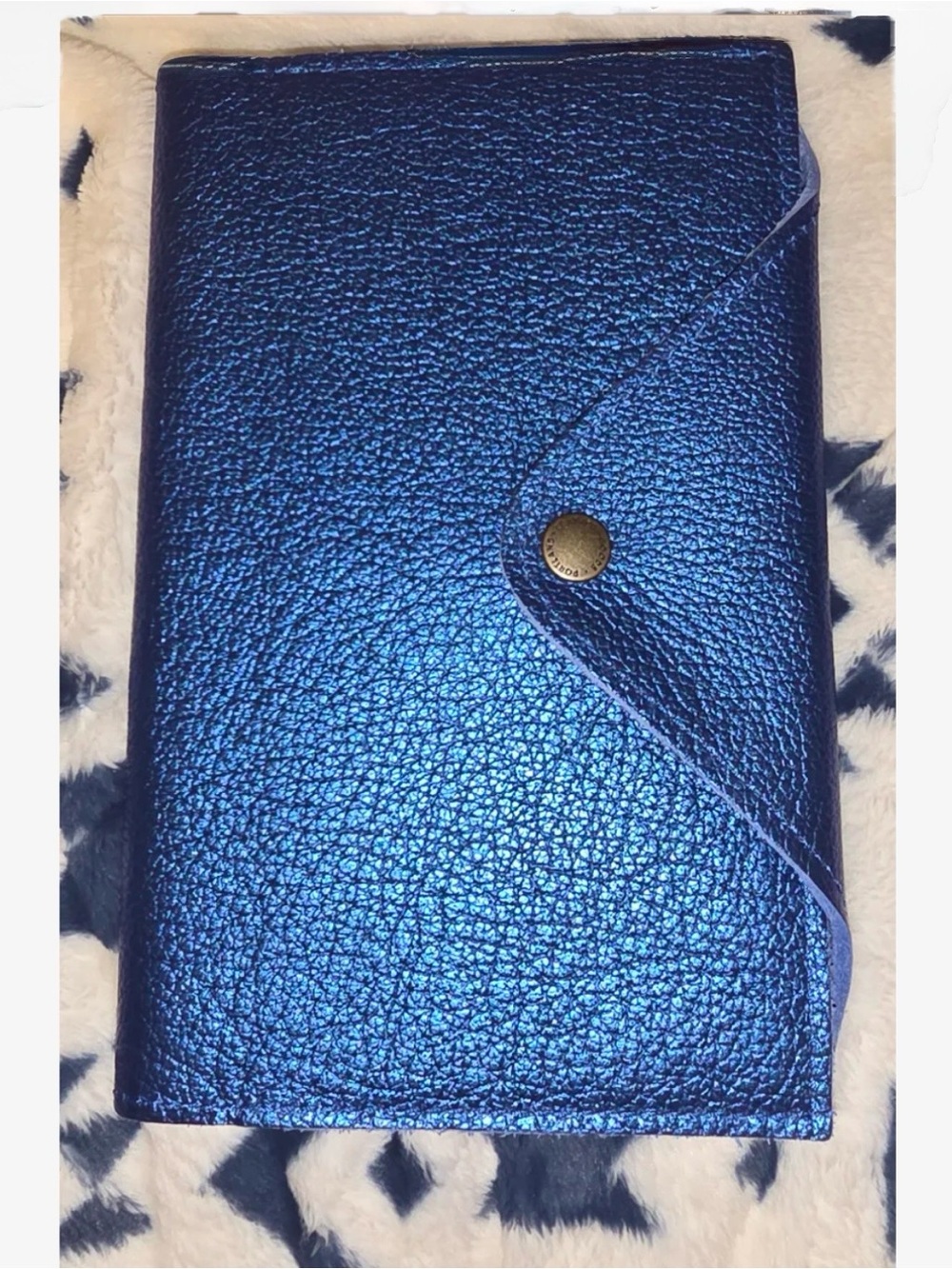 Portland Leather Goods Large Comet Blue Pebbled Leather Snap Journal, BNNU